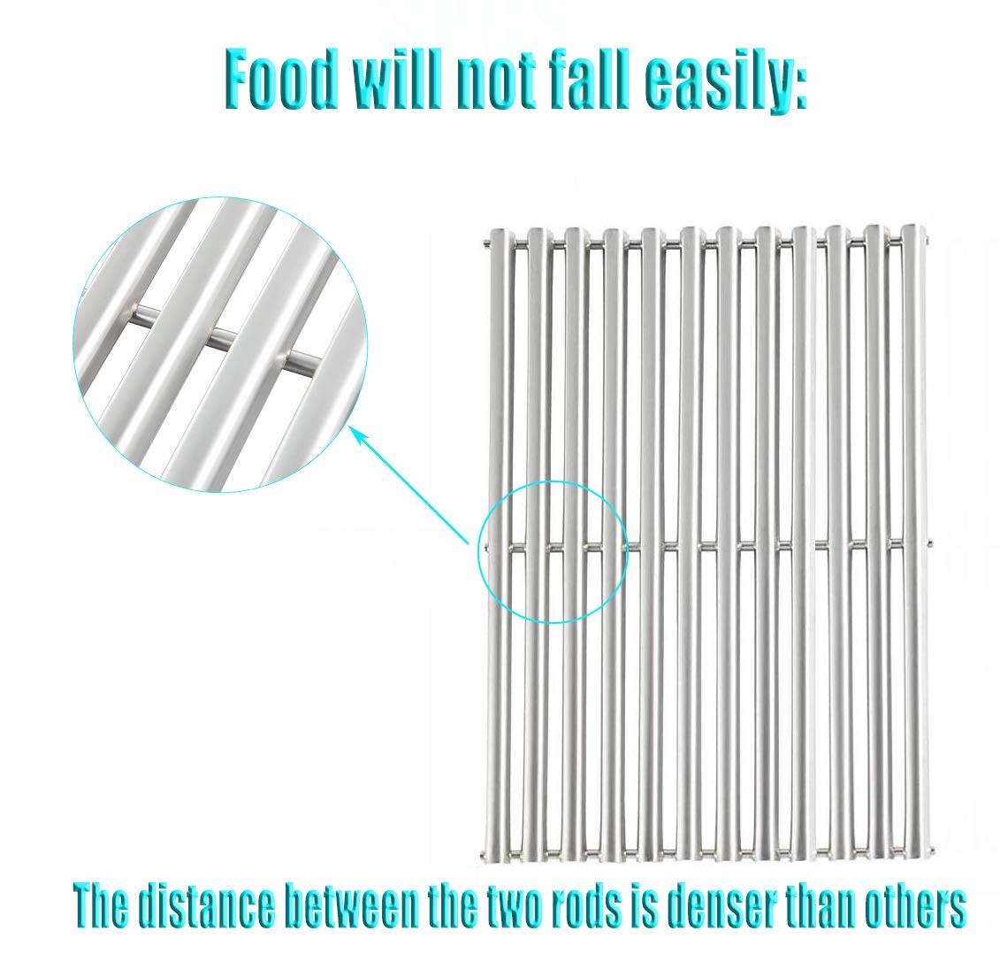 Cooking Grill Grates for Weber Spirit E-310, Spirit SP-310, Spirit 700, Genesis Silver B & C, Genesis Gold B & C, Genesis Platinum B & C Gas Grills, Replacement Parts for Weber 7527 65906 7638 9930