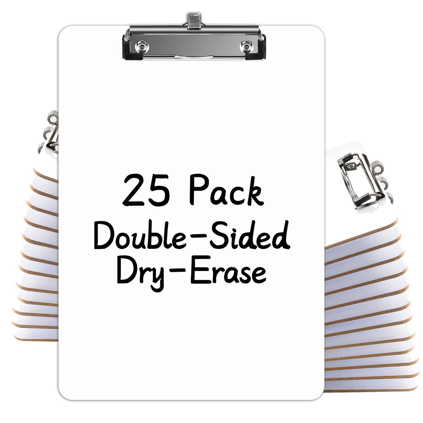Juvealoe Dry Erase Clipboard with Pen Holder, 8.5 x 11 Double-Sided White Boards for Classroom, Teacher, Students, Kid. Size 9 x 12.5 in, School & Home Supply(Pack of 25)