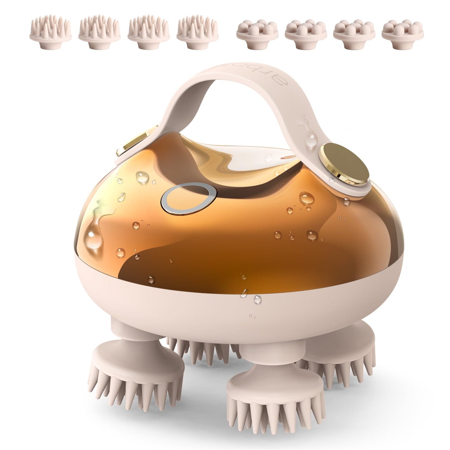 arboleaf Scalp Brush Rechargeable Head Brush Scalp Stress Relax, Waterproof Handheld Hair Scratcher with 8 Removable Claws Cat Scratcher, Gifts for Him Her