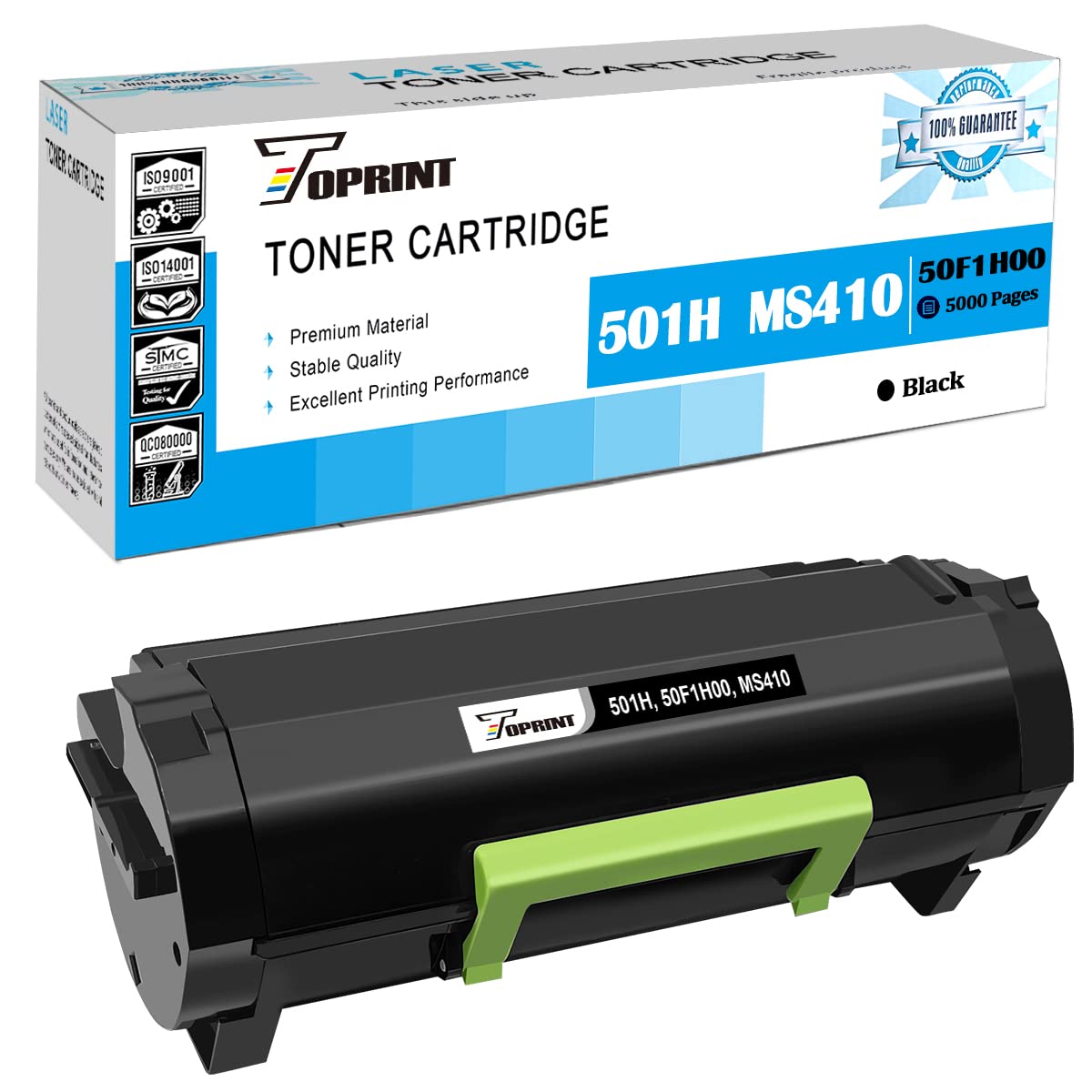 TOPRINT Compatible Toner Cartridge 501H 50F1H00 High Capacity 5000 Pages Black for Lexmark MS310d MS310dn MS312DN MS410d MS410dn MS415dn MS415dn MS510dn MS610de MS610dn MS610dte MS610dtn Printer
