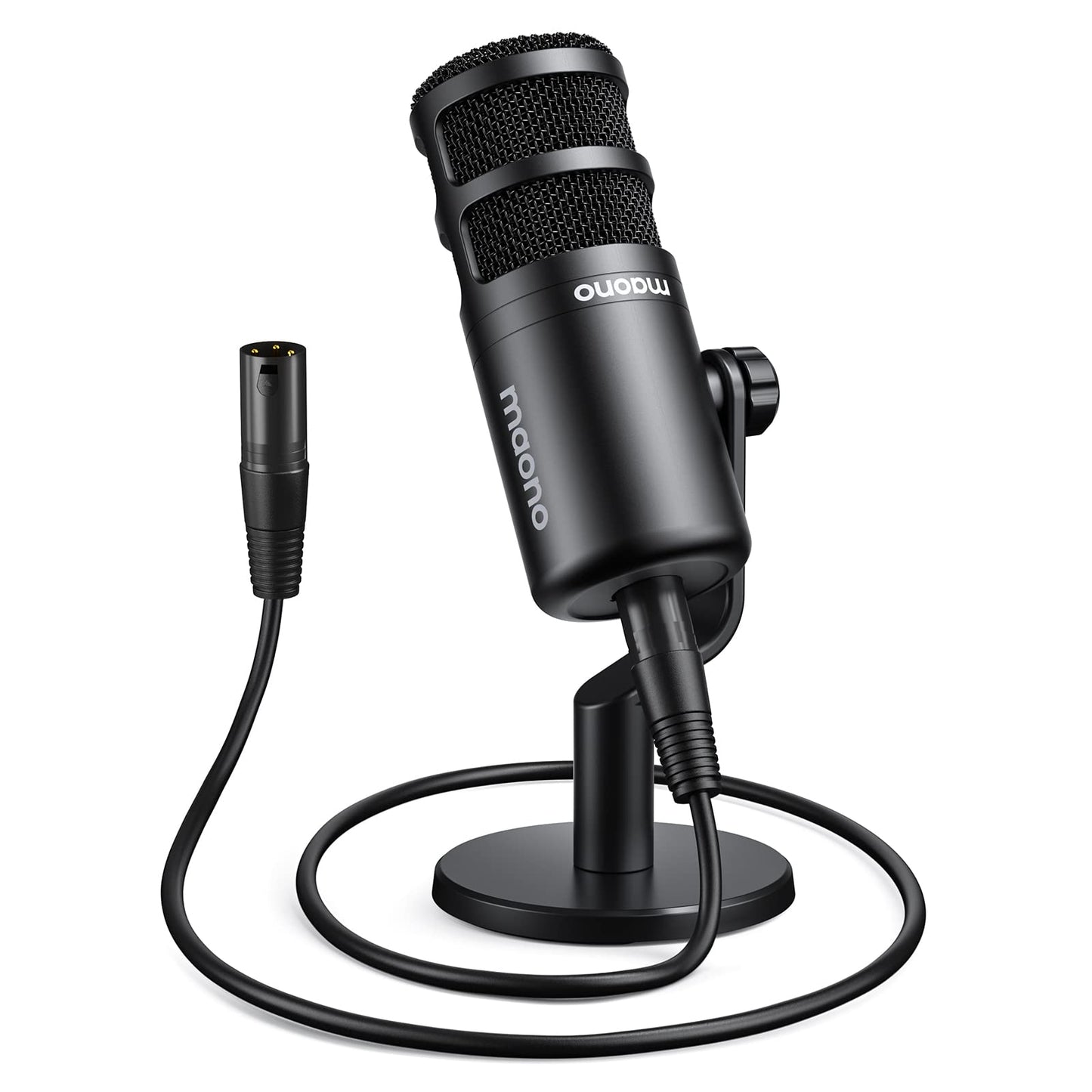 MAONO XLR Dynamic Microphone, Studio Podcast Cardioid Mic for Live Streaming, Vocal, Recording, Voice Over, Voice Isolation Technology, Metal Mic, Works for Audio Interface, Mixer, Sound Card (PD100)