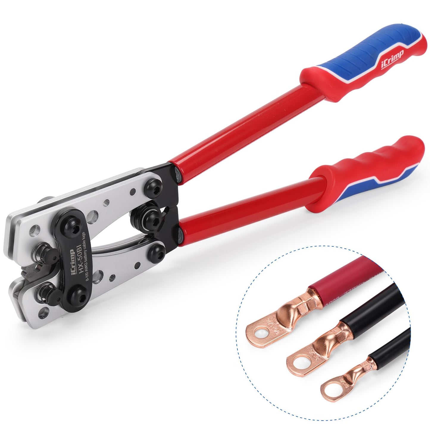 iCrimp Cable Lug Crimping Tool for Heavy Duty Wire Lugs,Battery Terminal,Copper Lugs AWG 8-1/0