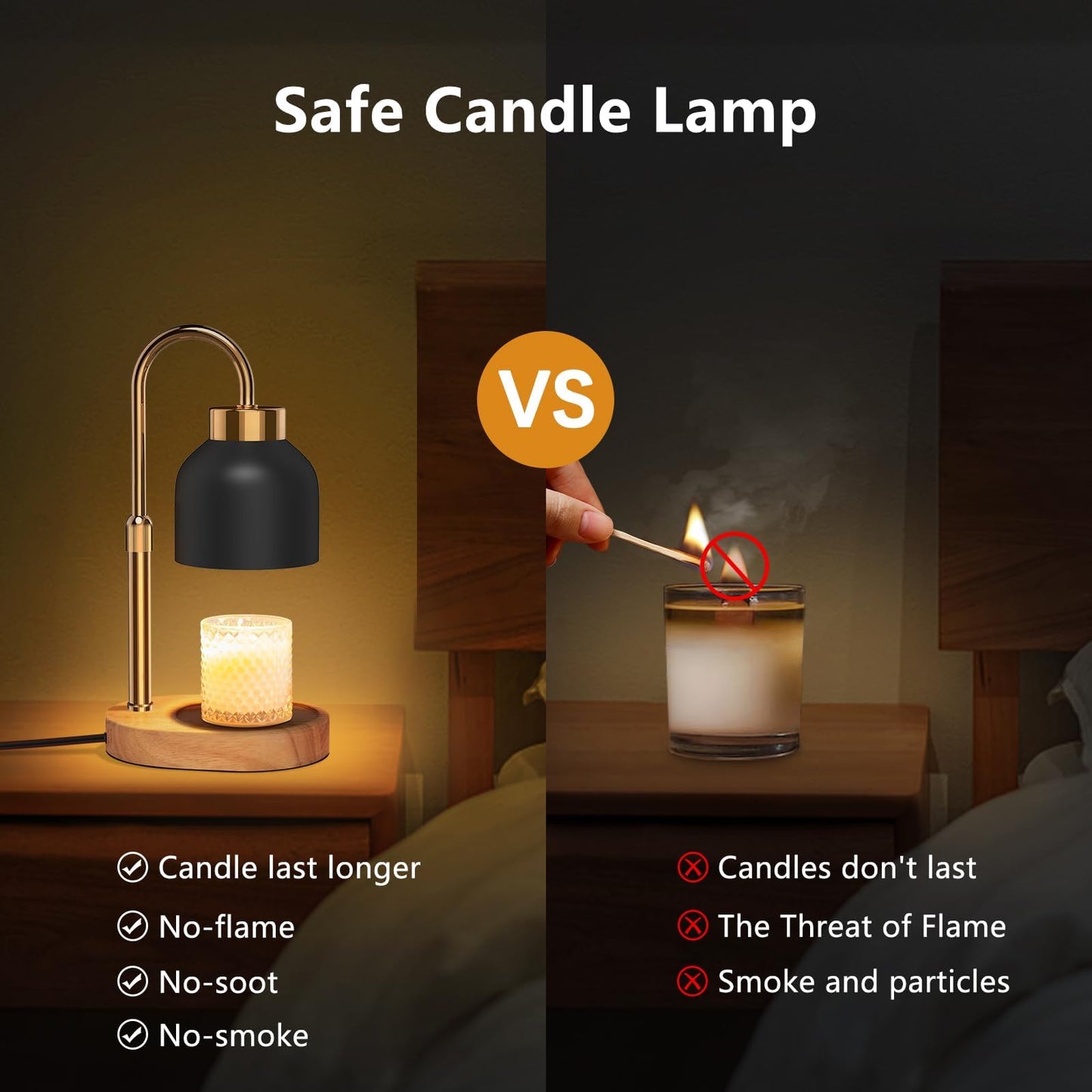 Candle Warmer Lamp with Timer,Candle Lamp with Dimmer,Wax Warmer Height Adjustable for Home Decor,Wax Melt Warmer for Scented Candles Gift for Mom Mother