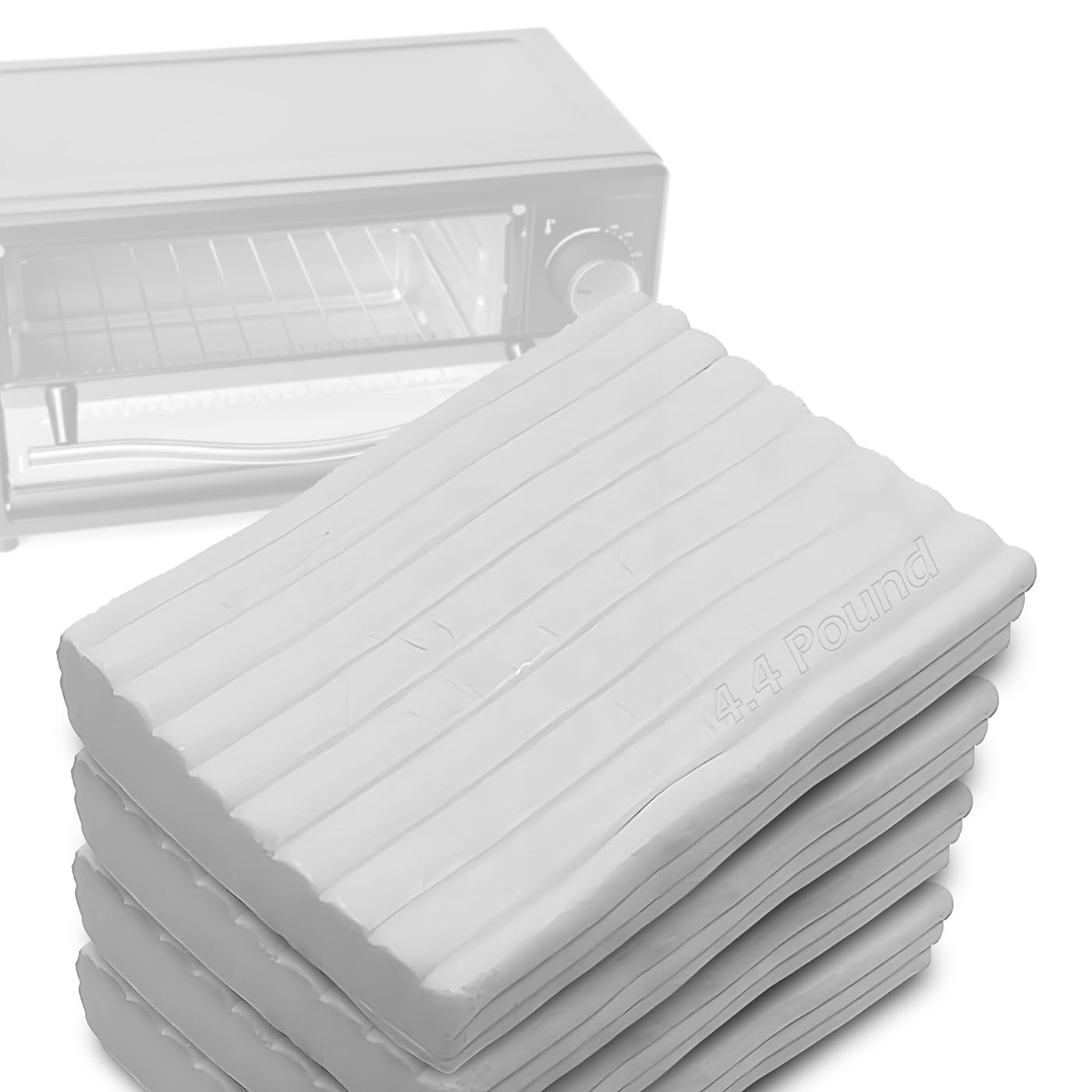 ReArt Oven Bake Polymer Clay White, Non Toxic 4.4Lbs Great for Modeling, Sculpting, Holiday, DIY Jewelry Making Projects. Great for All Skill Levels (White)