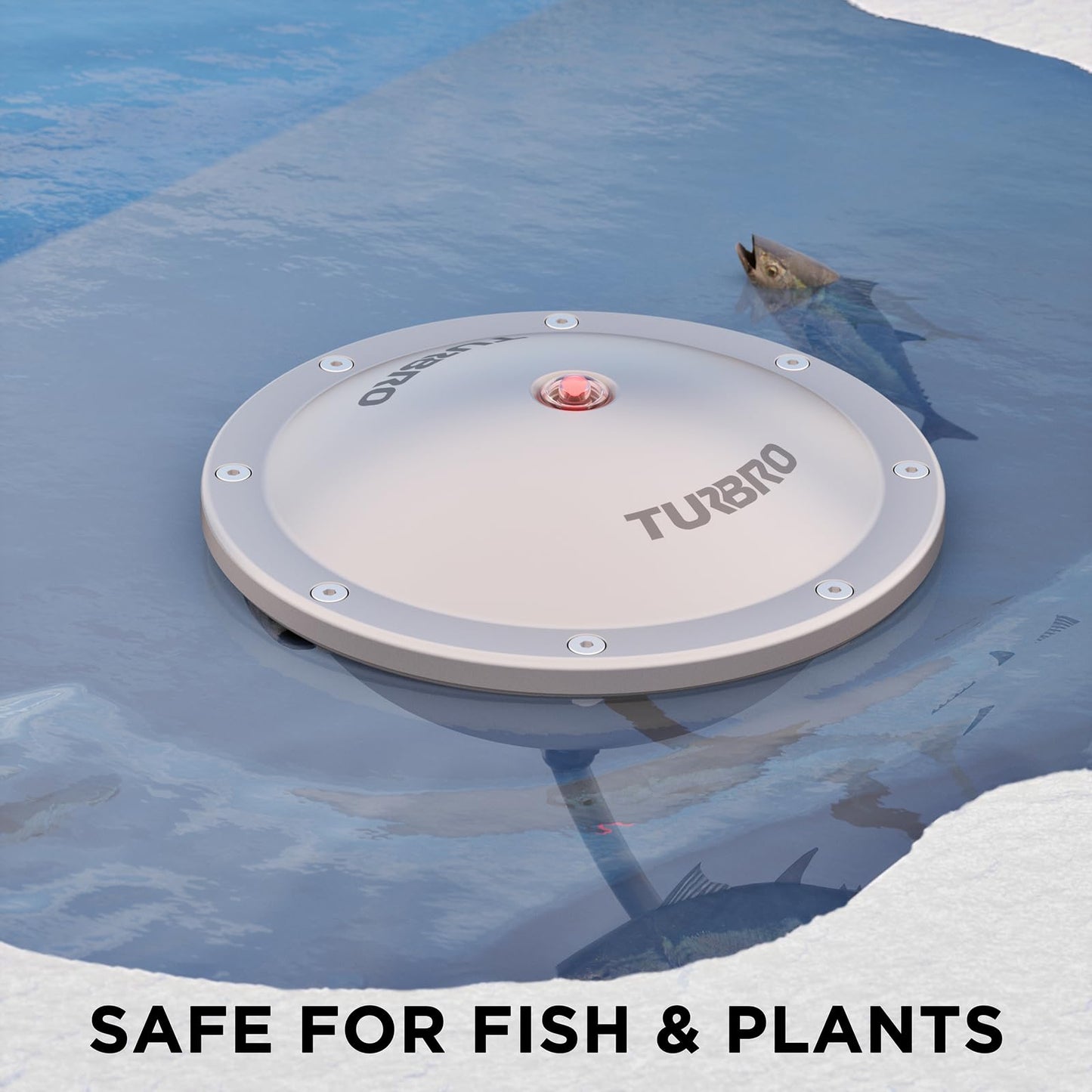 TURBRO Pond De-icer, Floating Pond Heater with 32.8 ft. UL Approved Cord, Full Stainless Steel Casing, Leakage Protection Plug, for Outdoor Ponds with Fish, FCC-Certified, 400 Watts, PD400A, Sliver