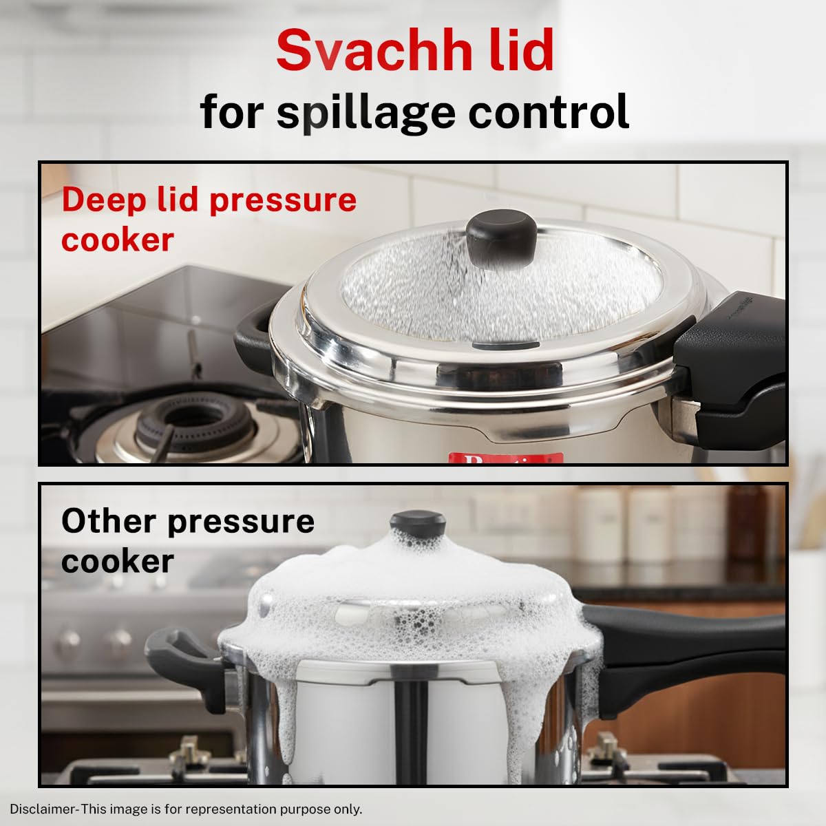 Prestige PRASV3 Pressure Cooker, Stainless steel, 3 Liter, Silver