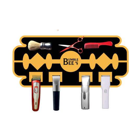 BUMBLE BEE Barber Equipment, Magnetic Barber Mat Non-Slip Heat Resistant Surface - Barber Mats for Clippers, Quick Access, Easy Cleaning - Barber Station Mat and Barber Organizer Station. (Small)