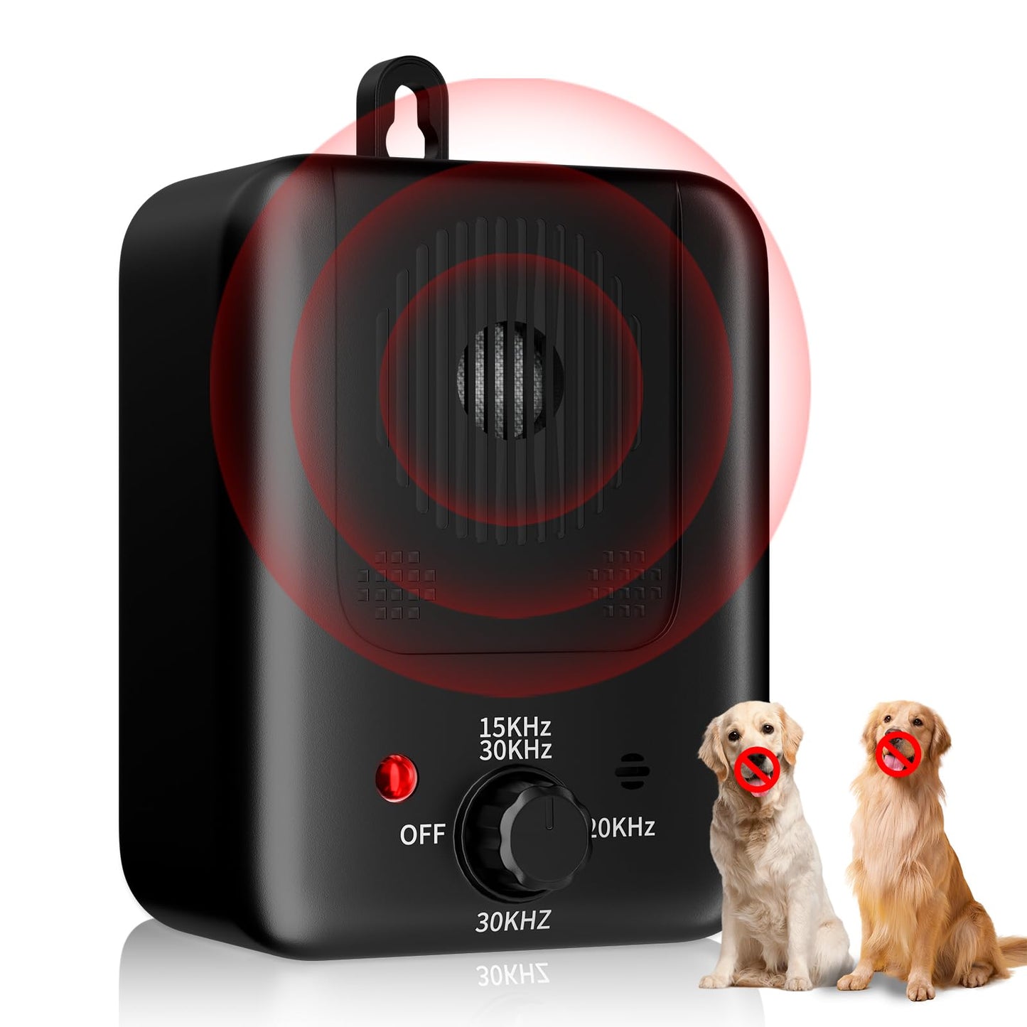 Dog Barking Deterrent Devices - 3 Modes Anti Barking Device for Dogs - 33FT Dog Bark Stopper Indoor Outdoor Rechargeable Stop Barking Automatic No More Dog Bark Control (Gold) (Black)