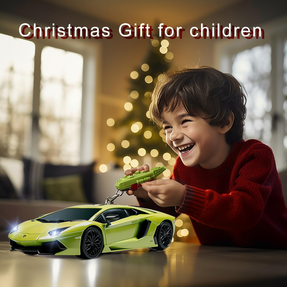 QUN FENG RC Car 1:18 Lamborghini Aventador 2.4G Radio Remote Control Cars Electric Car Sport Racing Hobby Toy Car Grade Licensed Model Vehicle for Kids Boys and Girls Best Gift Voiture (Green)