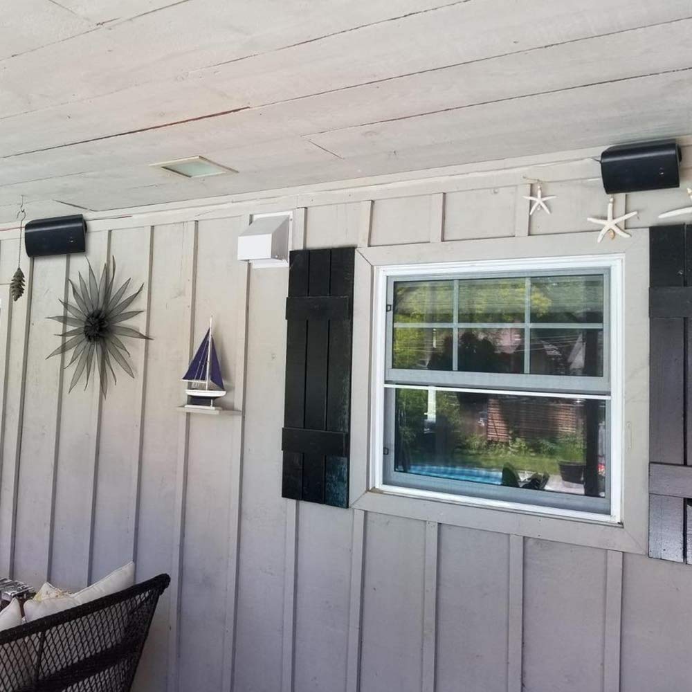 Herdio 4 Inches Bluetooth Outdoor Speakers Waterproof Patio Deck Wall Mount (Black)