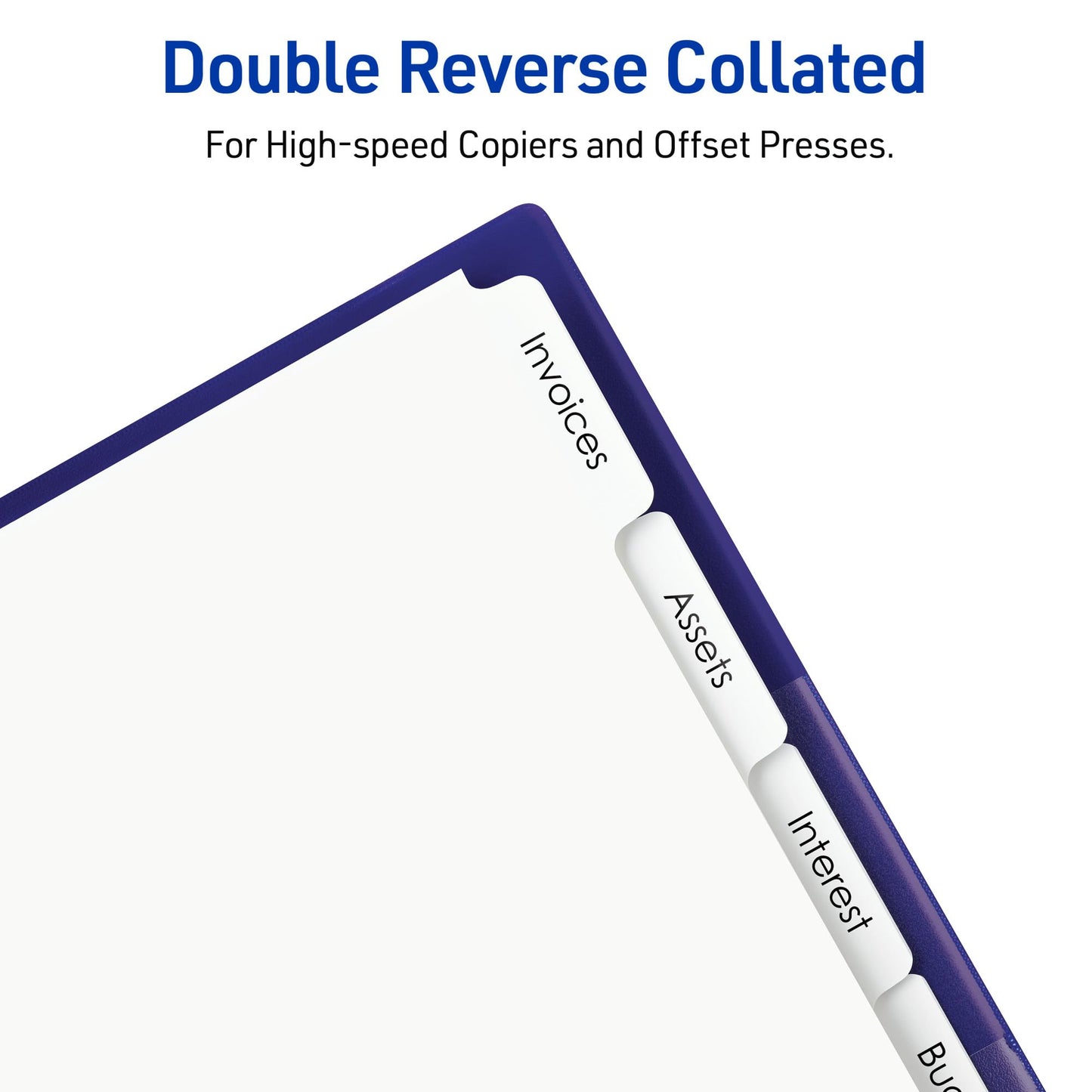 Copier Tab Dividers - Unpunched, 8-1/2" x 11", 5 Tab