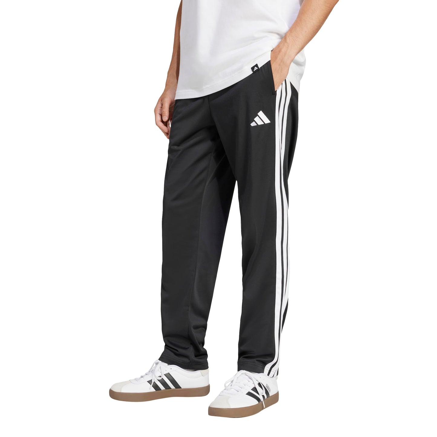 adidas Men's 3-Stripes Tricot Opem Hem Track Pants, Black, XX-Large