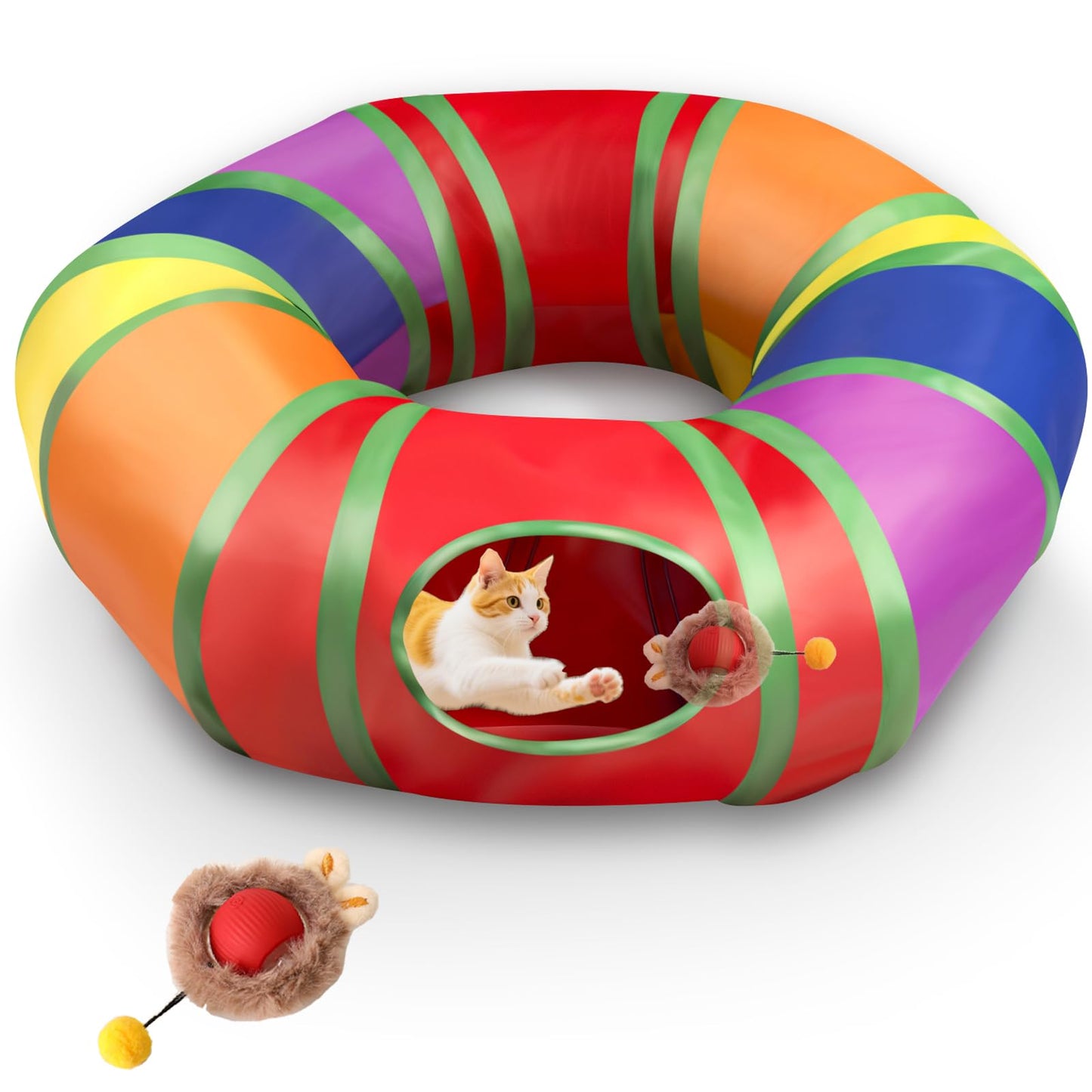 Interactive Cat Toy Automatic Hide and Seek Fast Rolling Ball in Cat Tunnel Cat Toy with Ultra-Long Runtime
