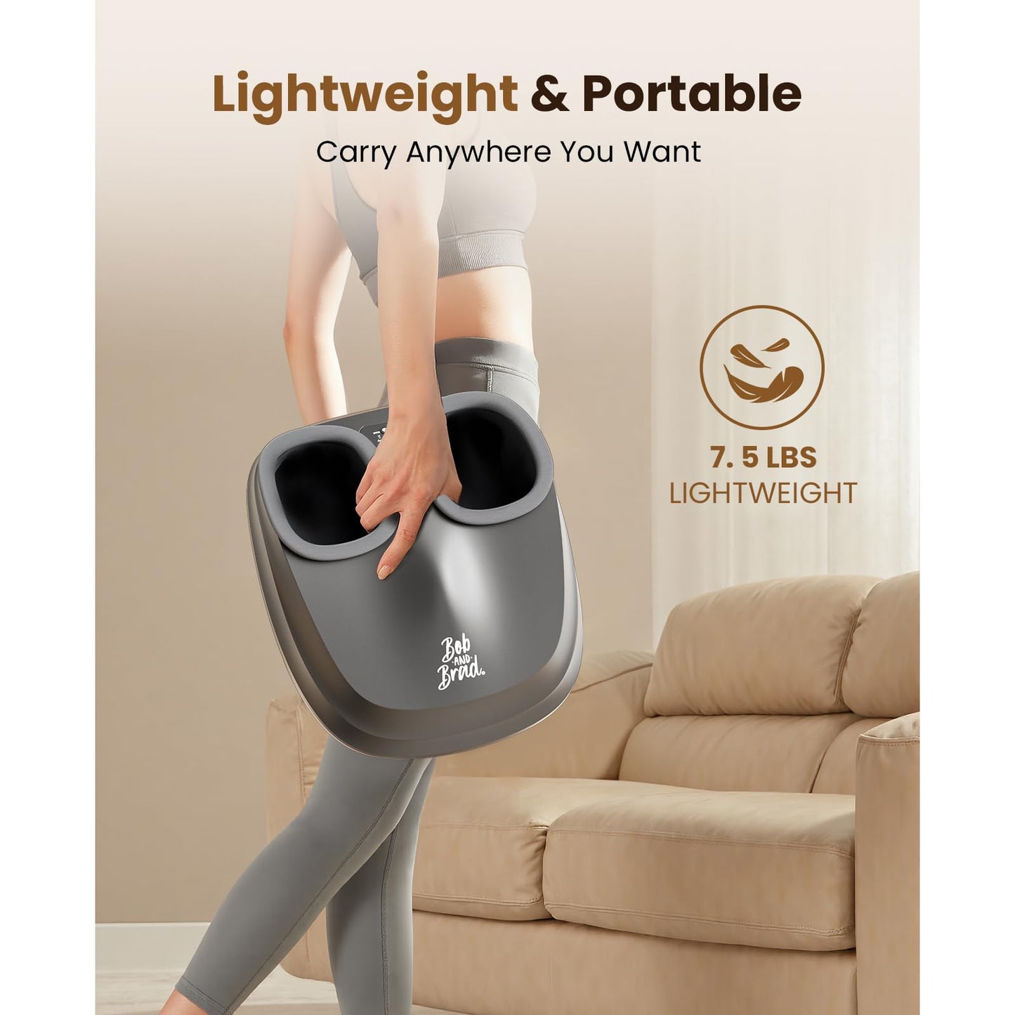 BOB AND BRAD Foot Massager with Heat and Remote, Electric Feet Massager Machine for Men Size 12