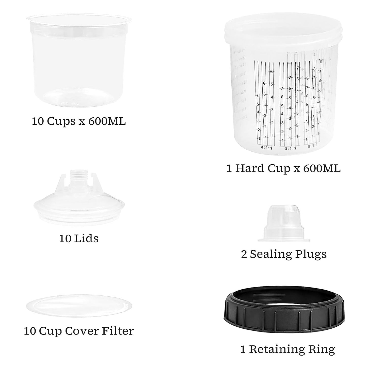HVLP Spray Gun Kit, Gun Kit with 10pcs 600cc Mixing Cups 1.4/1.7/2mm Nozzles, and Tools, Professional HVLP Sprayer for Automotive, Home and Furniture Coating - Green