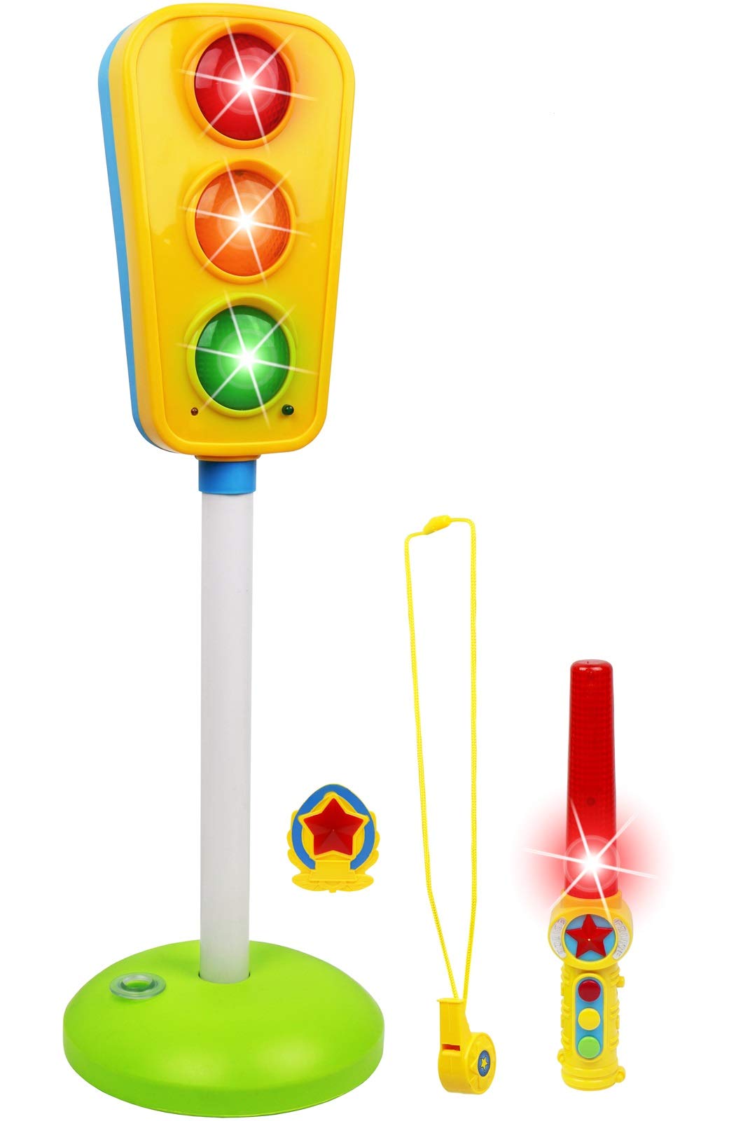 Kiddie Play Traffic Light Toy for Kids Cars and Bikes with Real Working Lights and Sounds Teaches Safety Rules Educational Stop and Go Signal for Toddlers and Preschoolers