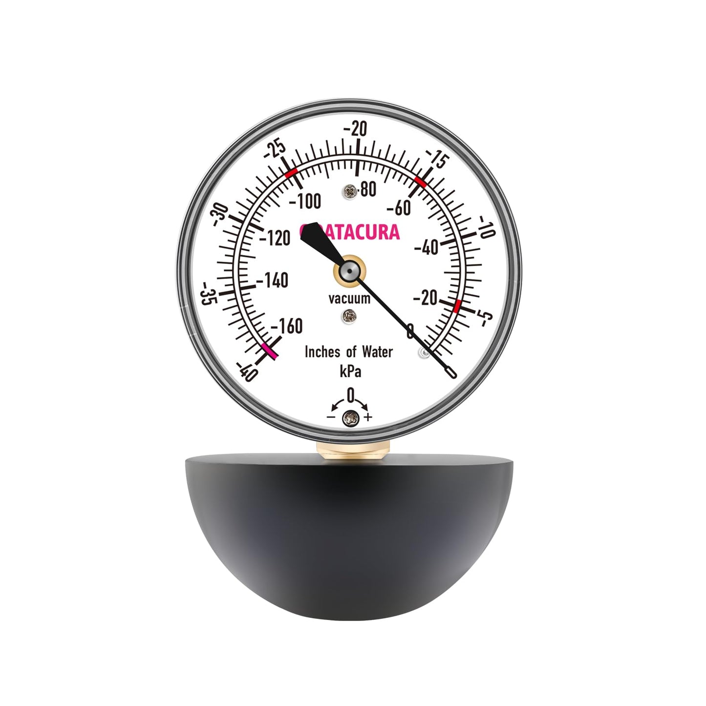 GOATACURA 0-160 Inches of Water Vacuum Cleaner Suction Gauge, 2-1/2" Dial Size, Water Lift Test Gauge, with High Accuracy, for Measuring Vacuum Cleaner Suction Power