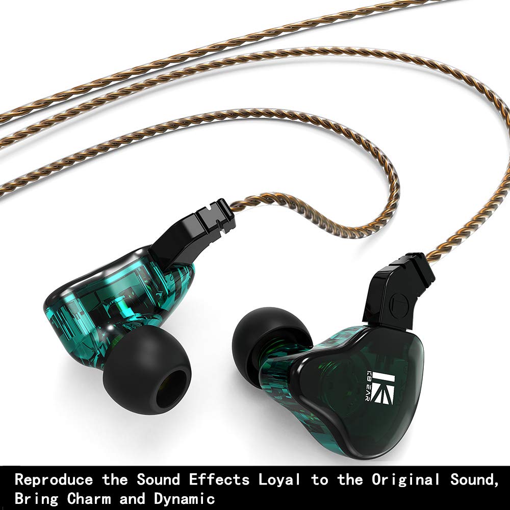 KBEAR KS2 IEM, in Ear Monitor Headphones Hybrid 1BA 1DD Wired Earbuds Stereo Bass HiFi IEM Earphone Noise Cancelling High Resolution with Detachable Cable for Running Gaming (USBC with Mic, Black)