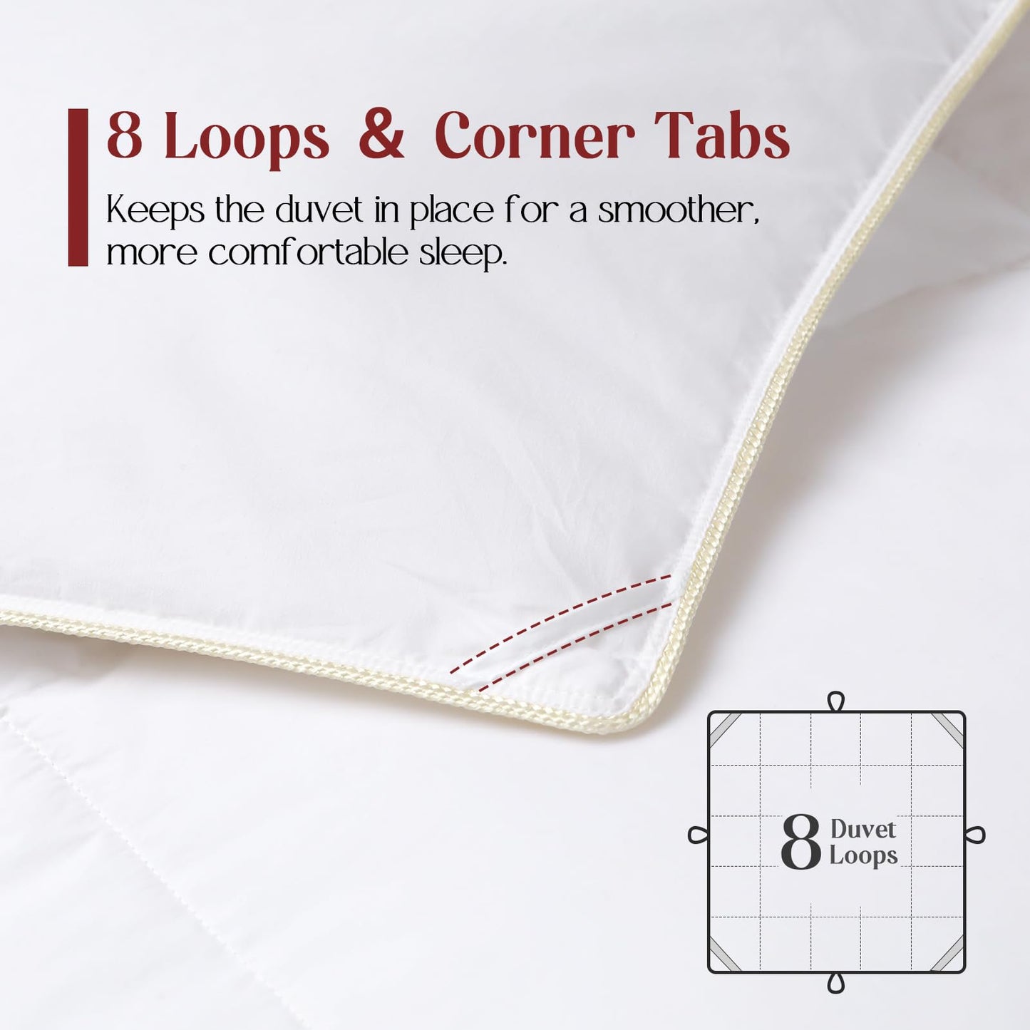 SWITTE Luxury Goose Feather Down Comforter Double Size Duvet Insert,All Season Down Duvet Full Size,Ultra-Soft Down Proof 100% Organic Cotton with 8 Corner Tabs,Baffle Box Design,Oeko TEX Certified
