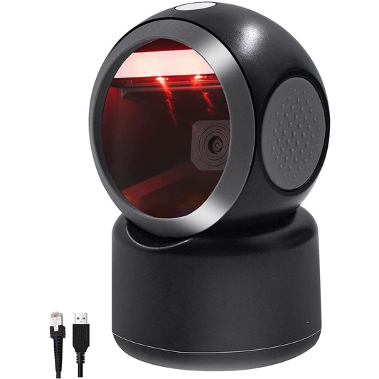 2D QR Barcode Scanner Omnidirectional Hands-Free Automatic Barcode Reader for Mobile Payment Computer Screen ScanMeters
