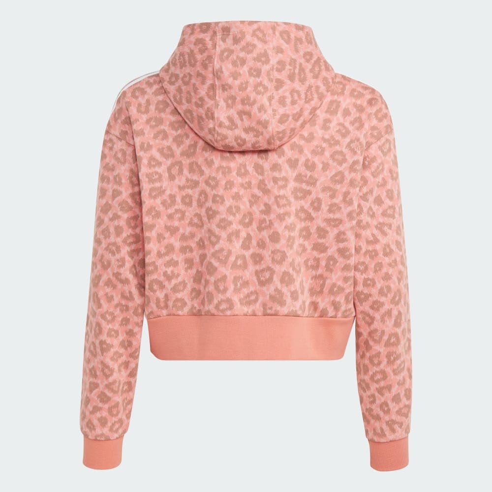 adidas Originals Animal All-Over-Print Crop Hoodie, Small