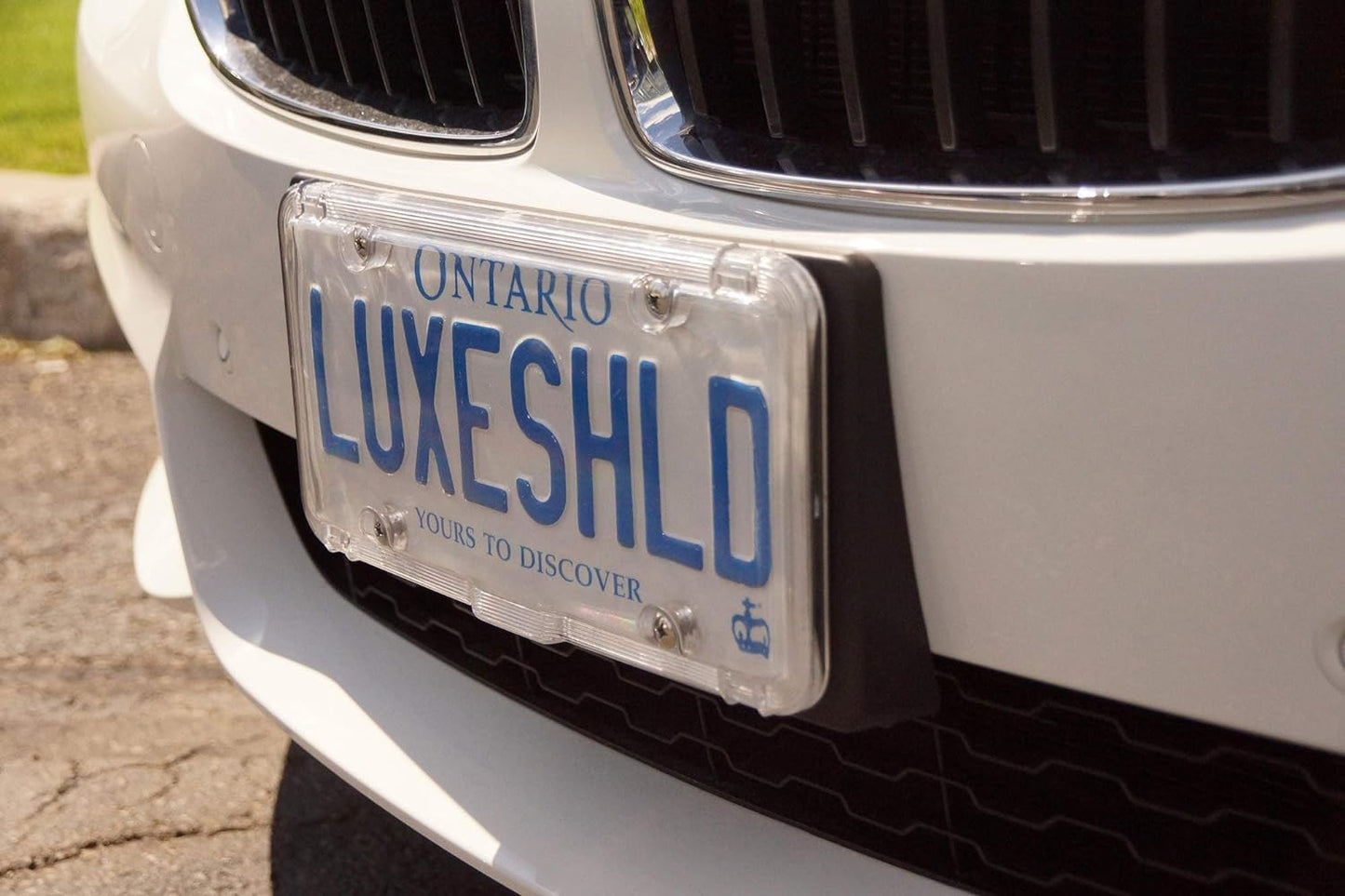 Luxe Shield, Premium Clear License Plate Protector incl Stainless Screws | Durable and Weatherproof Clear License Plate Cover | One-of-a-Kind Design | Proudly Canadian Owned
