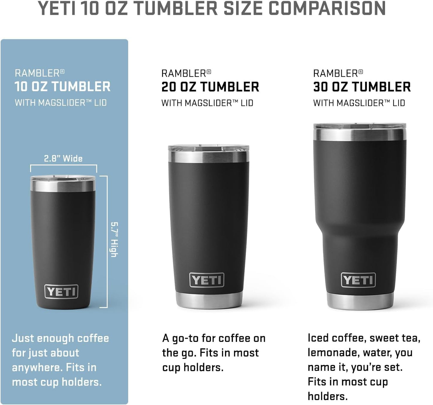 YETI Rambler 10 oz Tumbler, Stainless Steel, Vacuum Insulated with MagSlider Lid, Royal Blue