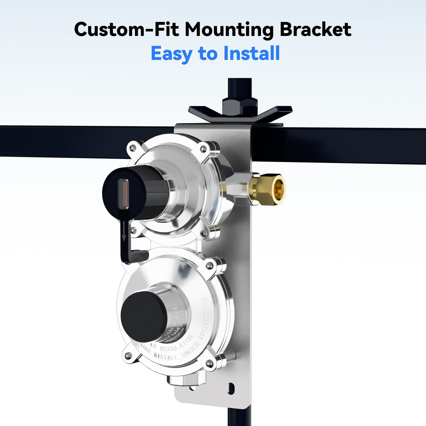 Solimeta RV Dual Cylinder Gas Regulator - 2-Stage Seamless Changeover Valve with 2PCS 15" Stainless Steel Hoses for Campers & Trailers，Vans/Trailers Primary Cylinder