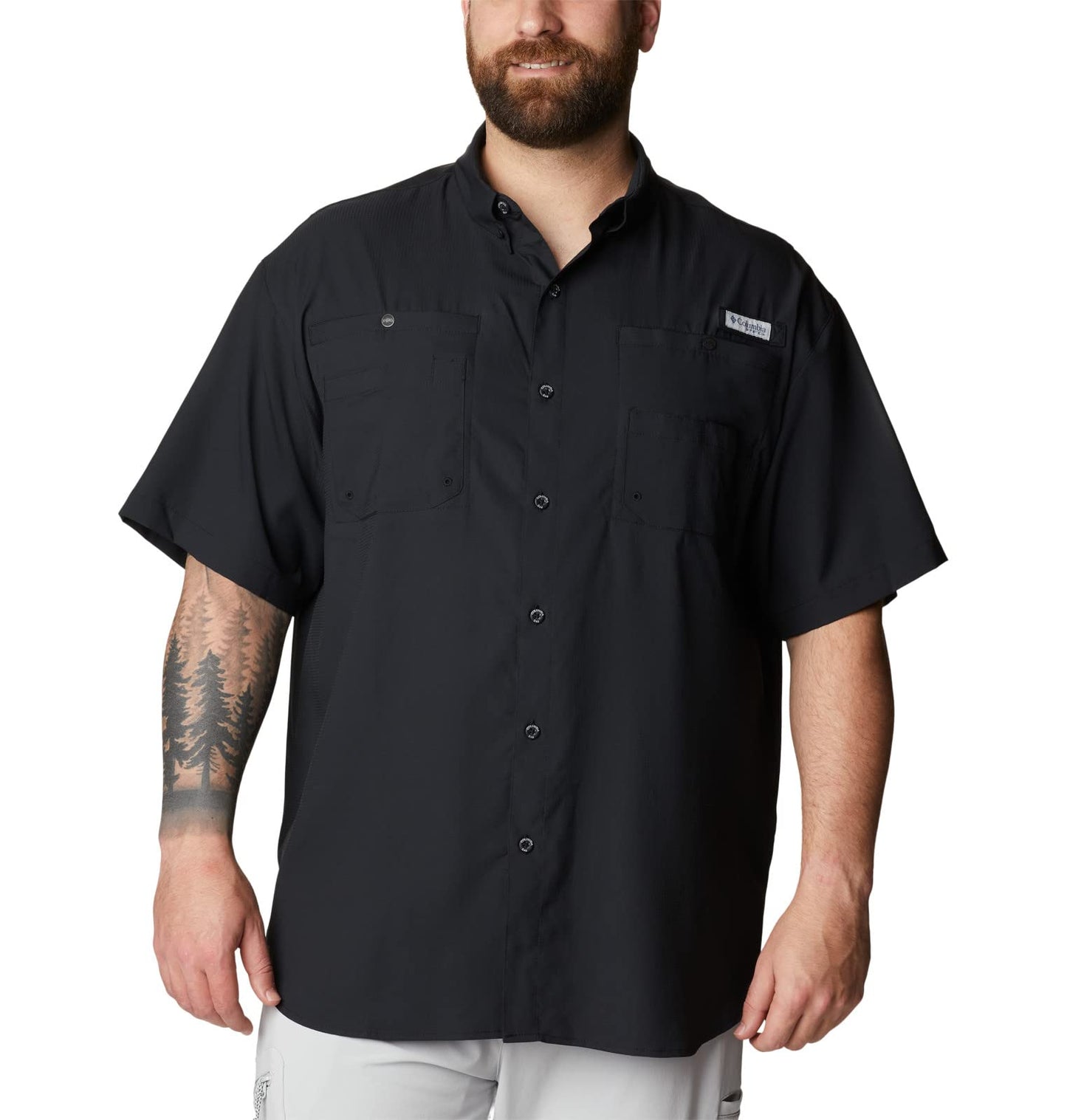 Columbia Mens Tamiami Ii Short Sleeve Shirt, Black, 3X