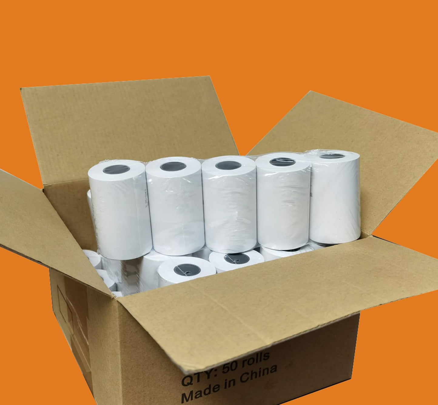 100 Rolls 2 1/4" x 50' Thermal Paper Receipt Rolls, 2.25in x 50ft Cash Register POS Paper fits All Credit Card Terminals, 58mm Thermal Receipt Paper