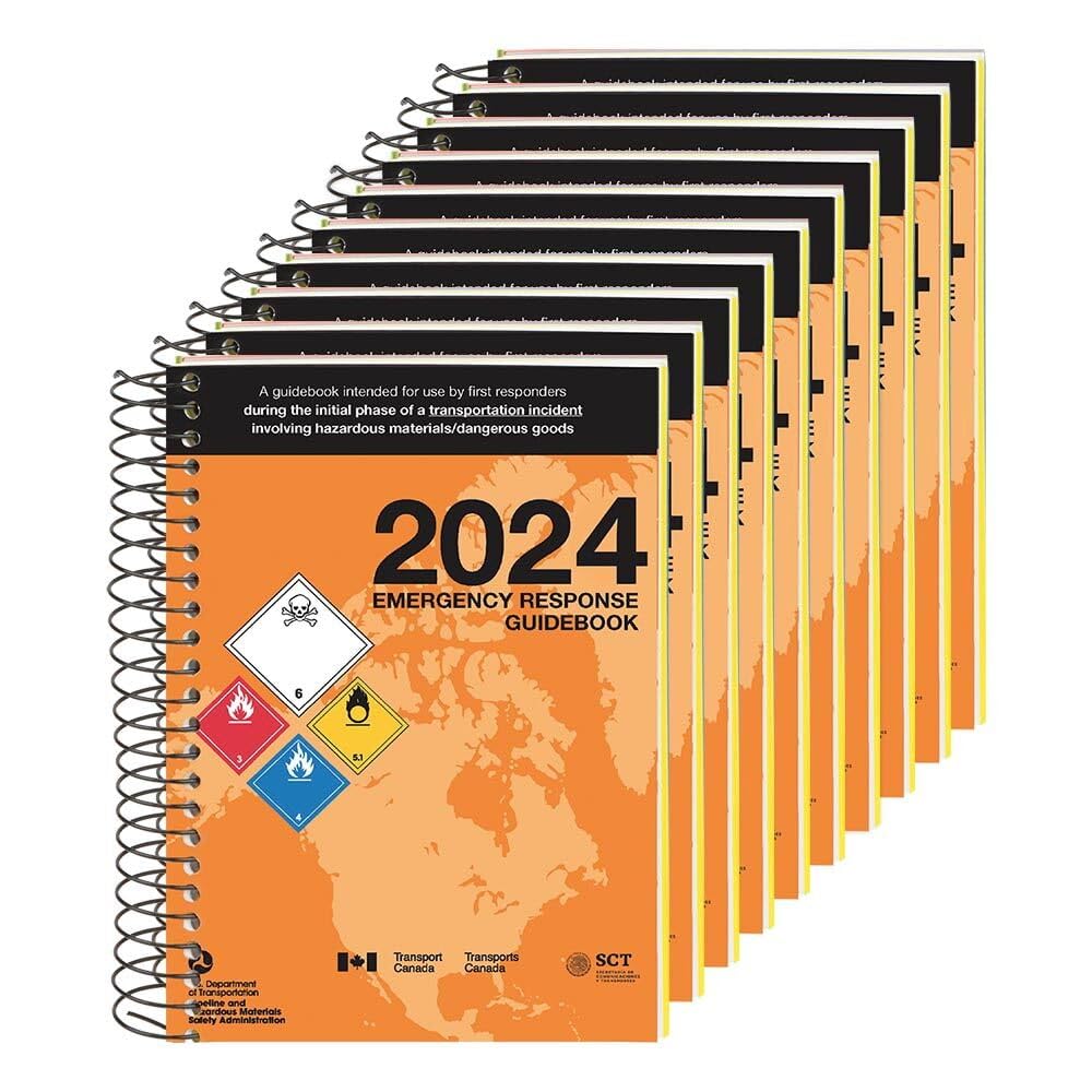 2024 Emergency Response Guidebook (ERG), Spiral Bound, 4” x 5.5” Pocket Size, 10-Pack, English, J. J. Keller & Associates, Inc.