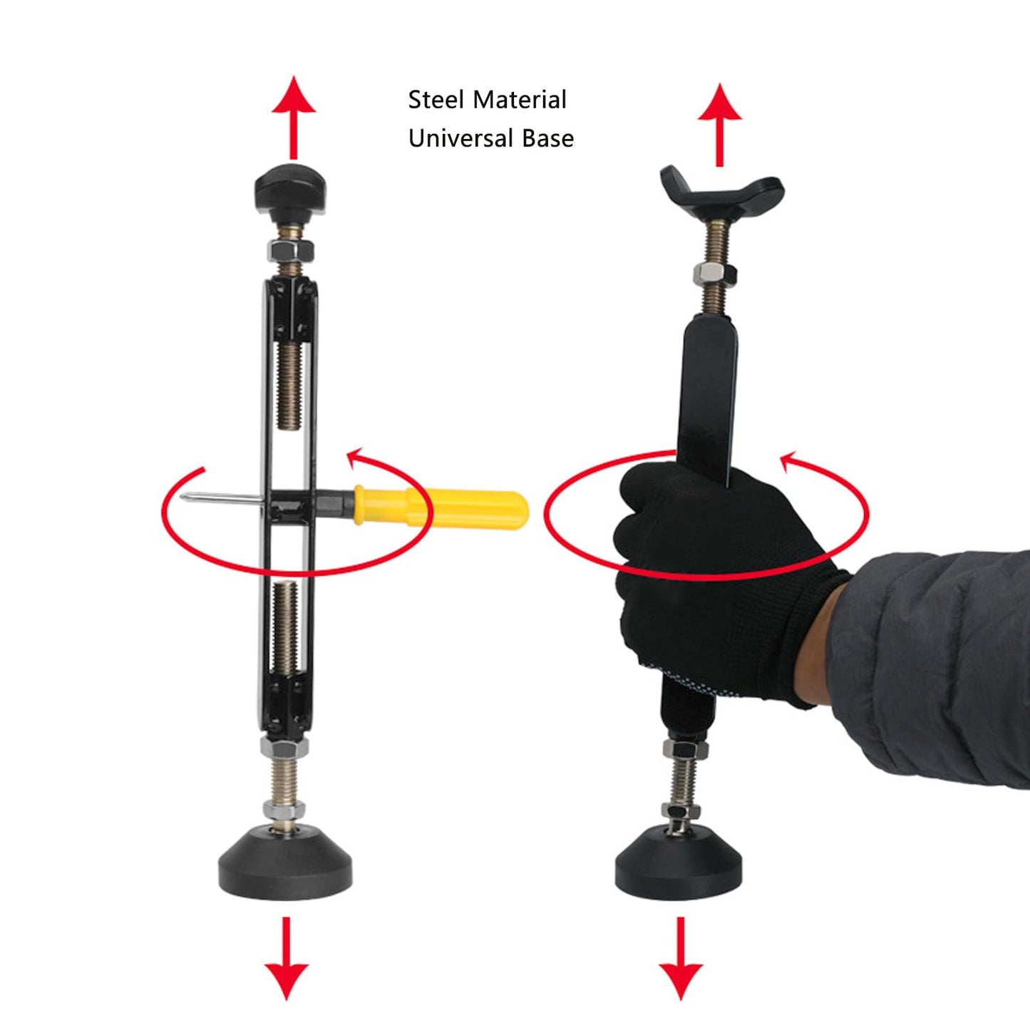 KIMISS Motorcycle Lift Stand, Universal Portable Wheel Lift Stand Strong 400kg Weight Bearing Adjustable Height Wheel Lift Stand with Brake Buckle