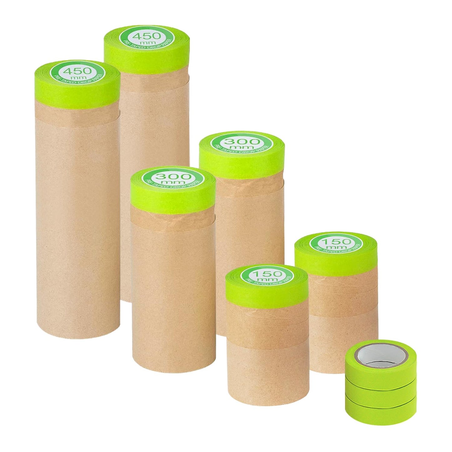 Paint Masking Paper, 6 Pack Tape and Drape Painters Paper, Assorted Size Masking Paper for Painting Car and Auto Body,Floor Protection, Wall Covering(Each Roll 50 Feet)