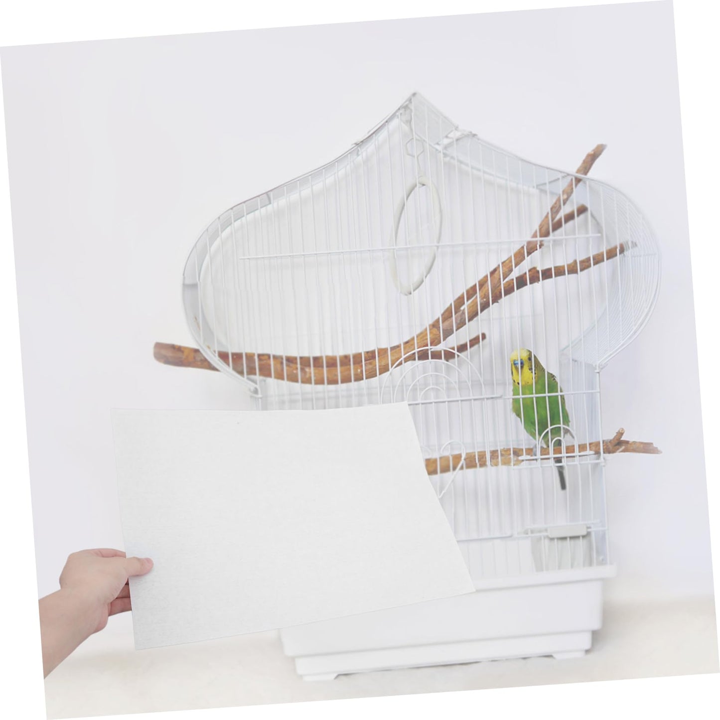 Baluue 100pcs Bird Cage Liners Papers, 12x17 Inch Disposable Parrot Bird Cage Cushion Pad Pet, Precut Absorbent Pet Cages Cushion Bird Cage Liner Papers Large