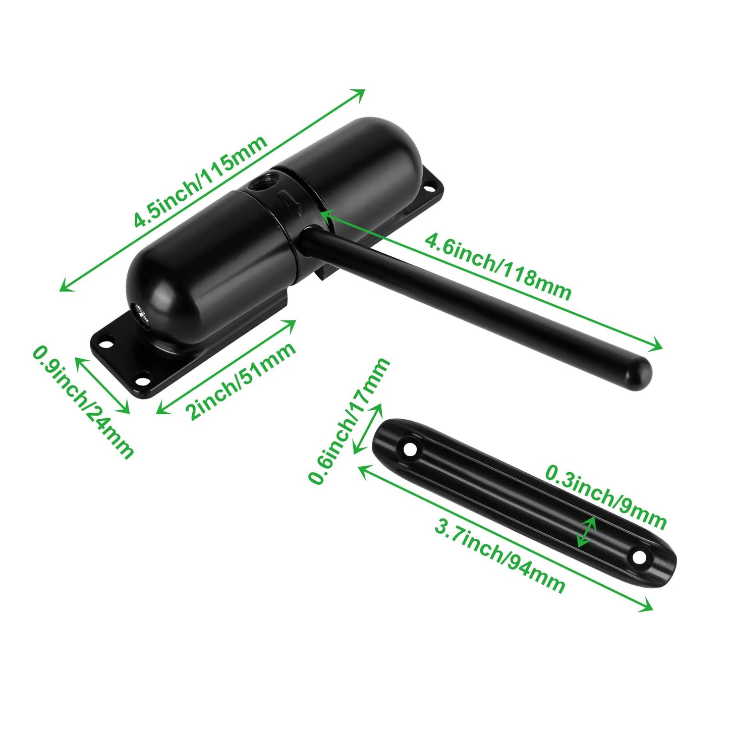 JMIATRY 2PCS Automatic Door Closer Residential, Black, Zinc Alloy, Soft Closer for Home, Left/Right Hand, Max Load 150 lbs