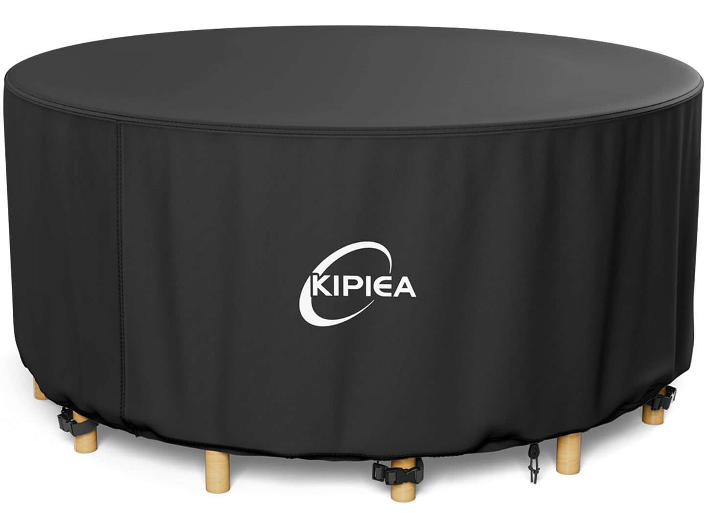 Kipiea Round Patio Table Cover 96" Dia x 36" H, Super Waterproof Round Patio Furniture Cover, Heavy-Duty Round Outdoor Table Cover for Outdoor Furniture Set, UV and Tear Resistant