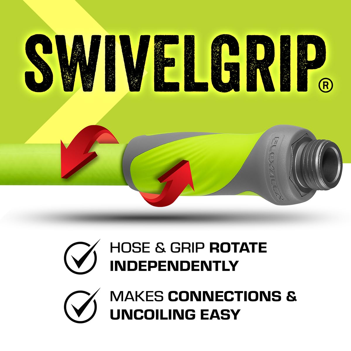 Flexzilla Garden Hose with Swivelgrip, 5/8 in. x 25'., Heavy Duty, Drinking Water Safe - HFZG525YWS