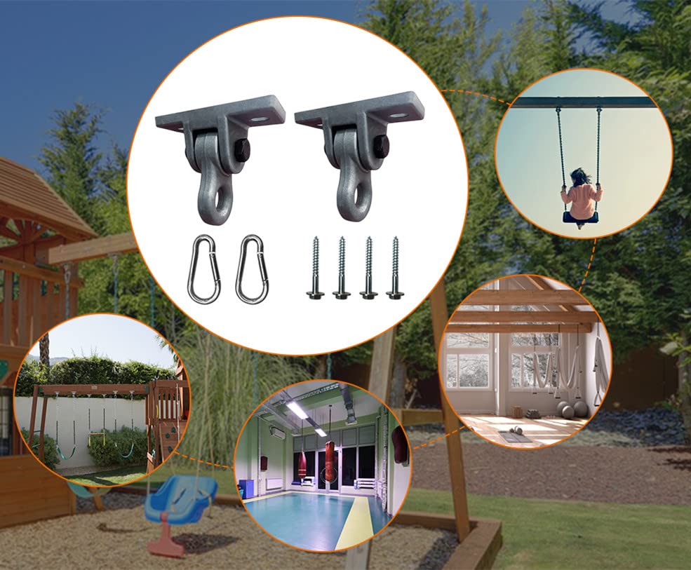 ABUSA Heavy Duty Bronze Swing Hangers Screws Bolts Included Over 5000 lb Capacity Playground Porch Yoga Seat Trapeze Wooden Sets Indoor Outdoor (4 Pack)