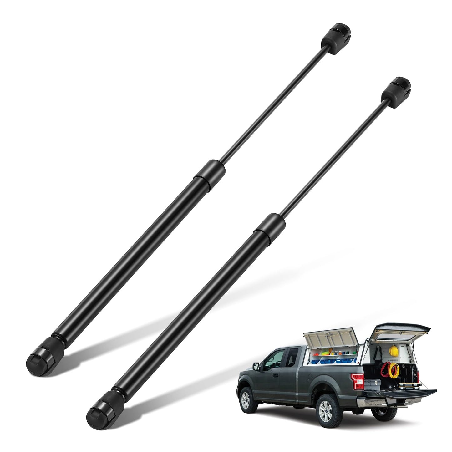 BDFHYK C16-04445 17inch 55lbs (245N) Gas Strut for are ATC Leer Camper Shell Awning Snugtop Topper Canopy Truck Cap Pickup Window RV Door or Toolbox Lid etc, Set of 2