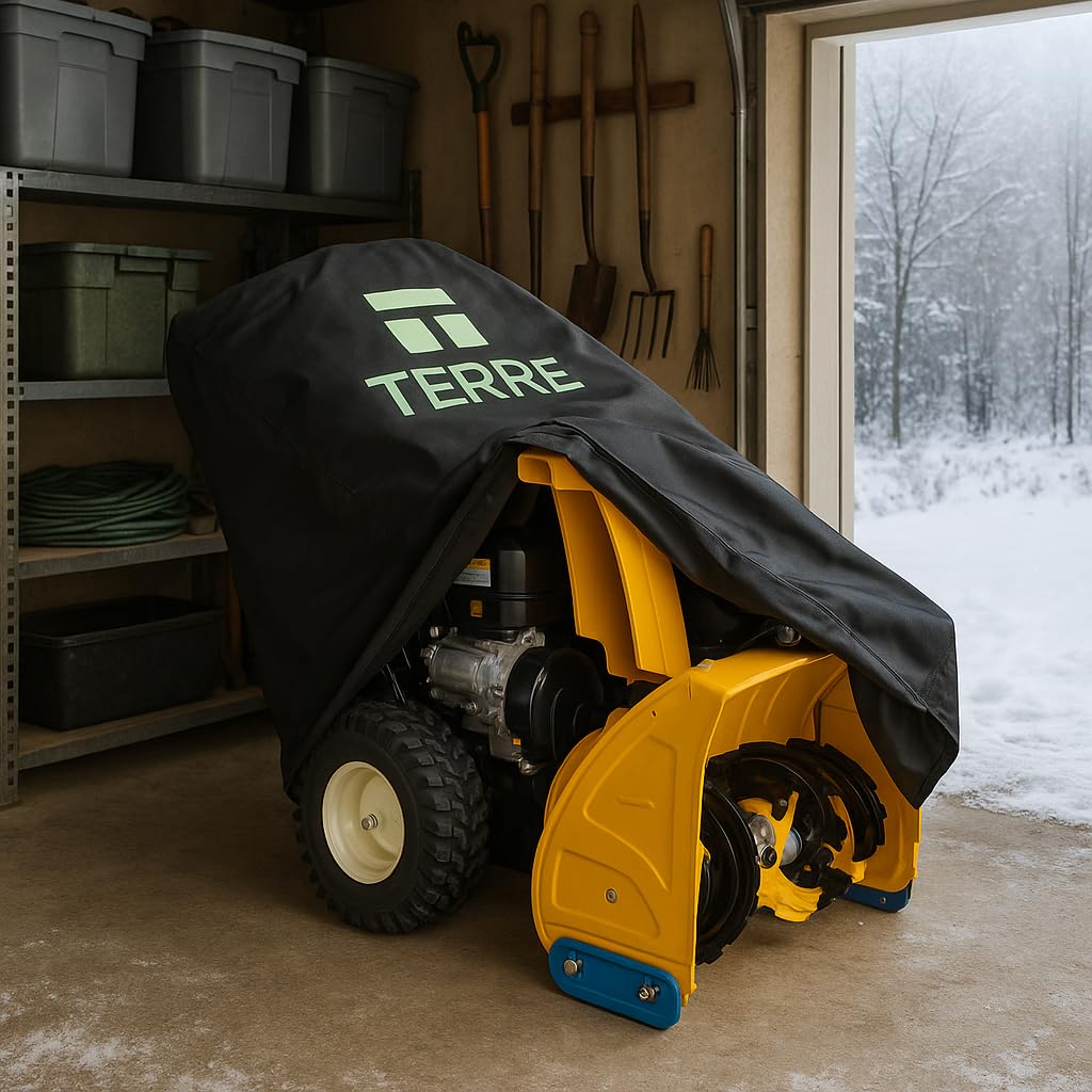 Terre Products, Heavy Duty Snow Blower Cover Waterproof, UV Resistant, 600D Oxford Material, Universal Snow Blower Cover, Outdoor Protection, Windproof Drawstring Designed for Storage and Trailering