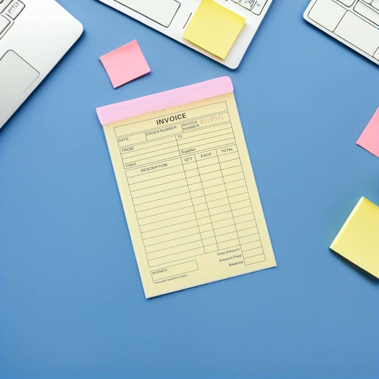 VILLCASE 5 Pack Carbonless 3-Part Receipt Pads 60 Pages Each Small Business Invoice Book Order Pad with Stiff Backing for Efficient Billing and Recordkeeping