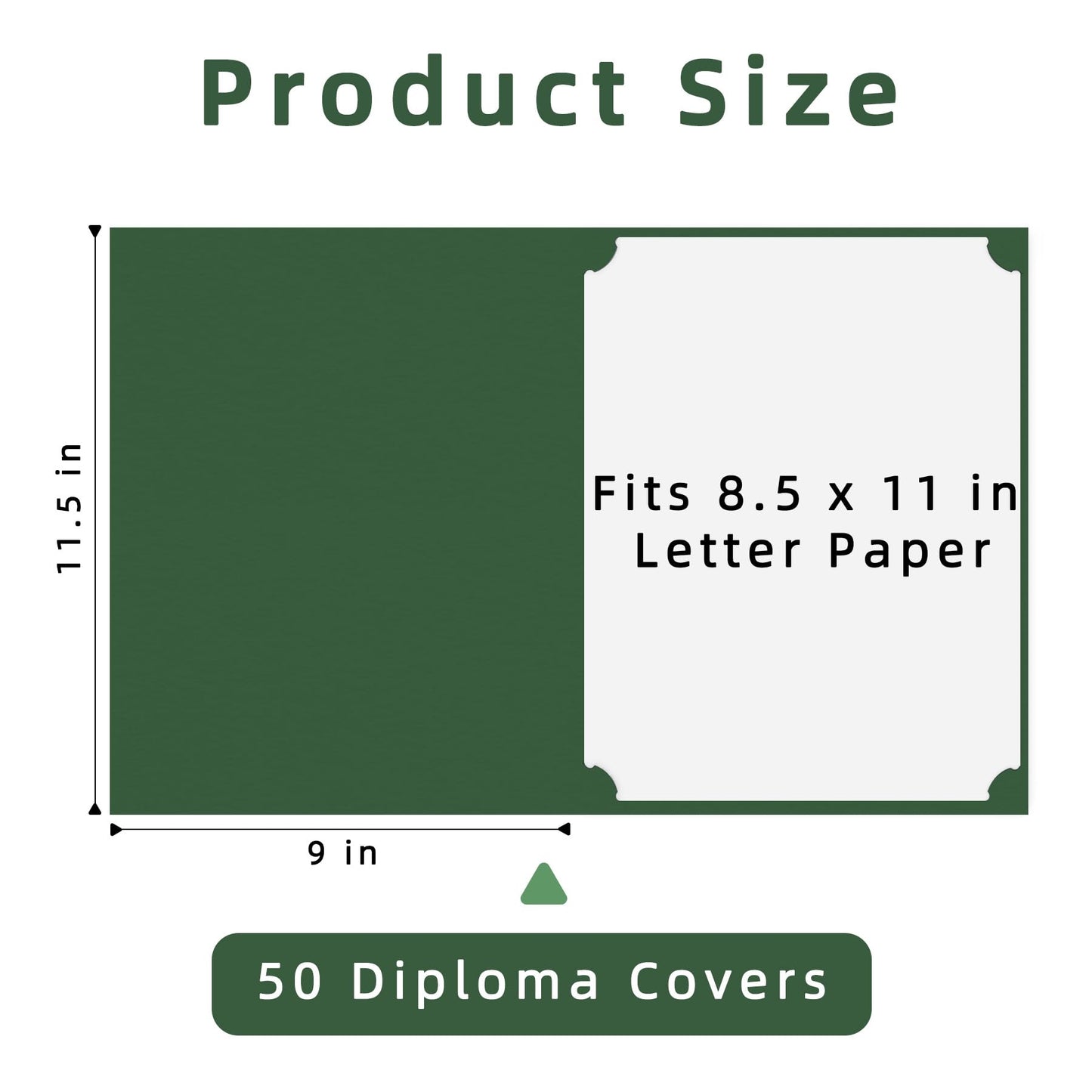 HAUTOCO 50 Pack Certificate Holders, Green Diploma Folders Certificate Covers with Gold Foil Border for Letter Size 8.5x11 Cardstock, Award, Document, Graduation