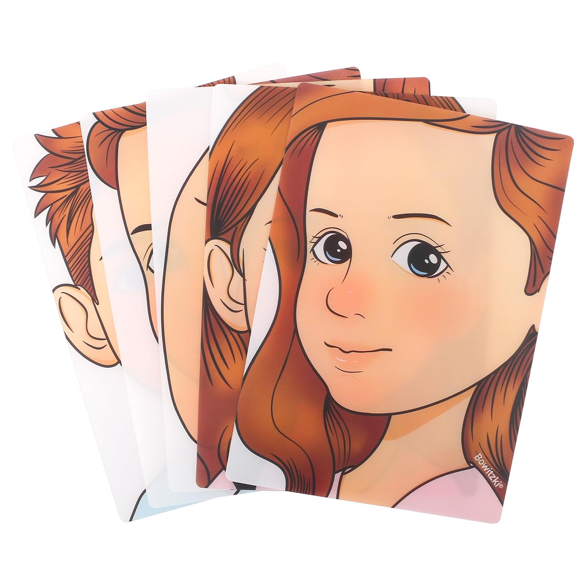 Bowitzki Face Painting Practice Board, 5-Piece Reusable Colorful Face Paint Practice Board, A4 Size