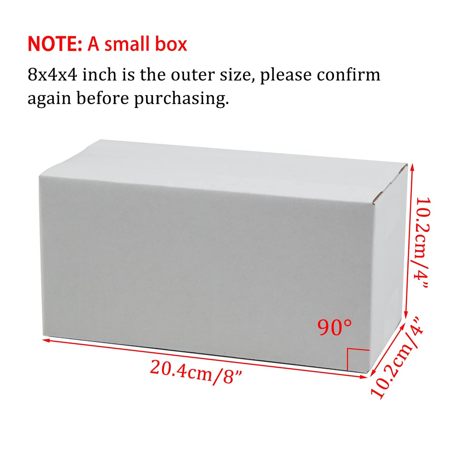 SUNLPH 50 Pack 8x4x4 Inches Shipping Boxes, Small Corrugated Cardboard Boxes for Mailing and Packing, White