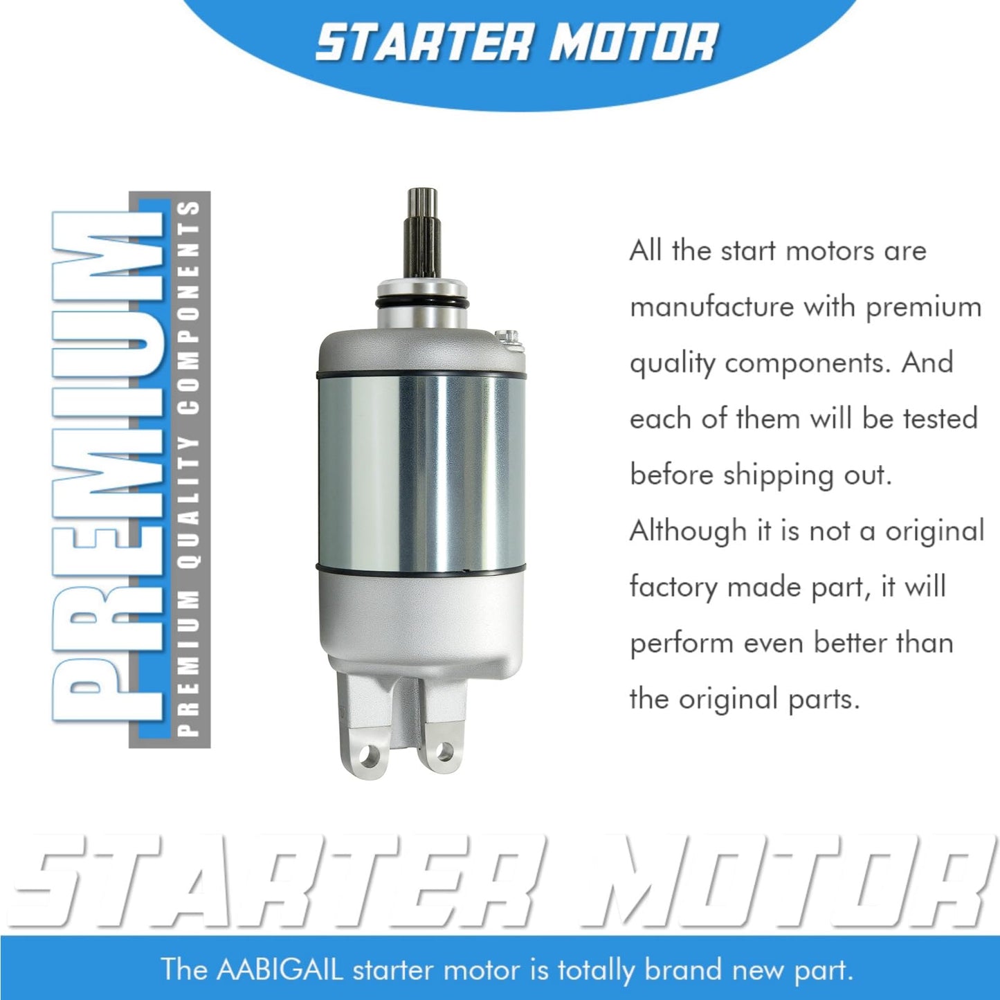 Starter Motor Replacement for Honda ATV TRX500FA FourTrax Foreman Rubicon 2001-2014, TRX500FGA 04-08, TRX500FPA FourTrax Rincon GPS 09-14 Replaces SMU0314 8610 18666 31200-HN2-003 1200-HN2-A01