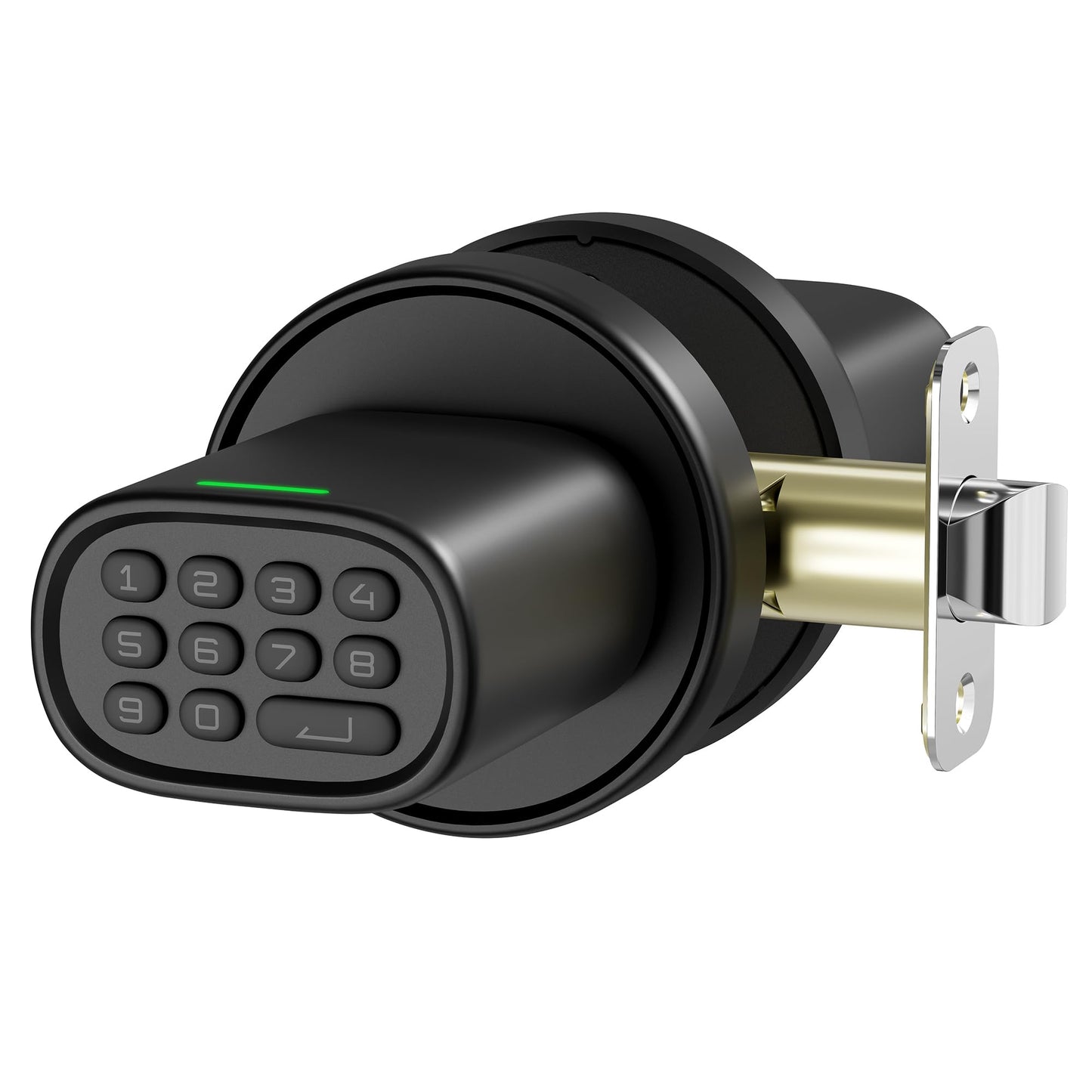 ThorBolt Door Lock Knob with Keypad Keyless Entry Door Knob Electric Coded Indoor Door Knob for Interior Doors Thickness up to 2-1/4", Bedroom, Home Office, Garage, 4xAA Alkaline Battery, M1 Black