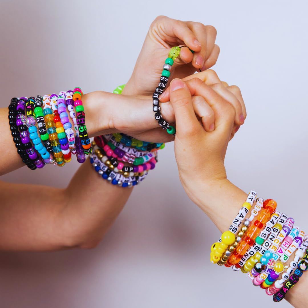 kandi bar Party Hard Rave Bracelets (13-Pack) | EXPLICIT 18+| 2024 Edition | Wear and Trade Handmade PLUR Music Festival Accessories | Different Phrases Every Time