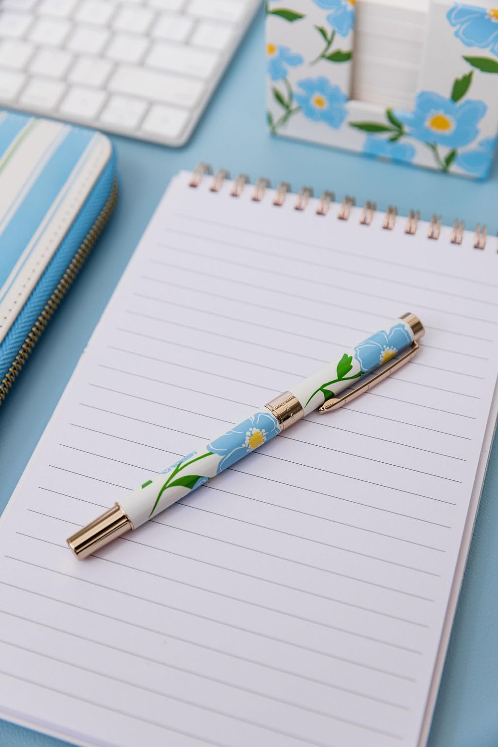 Kate Spade New York Black Ink Ballpoint Pen with Reusable Gift Box, Professional Office Pen for Women Accepts Standard Refills, Sunshine Floral