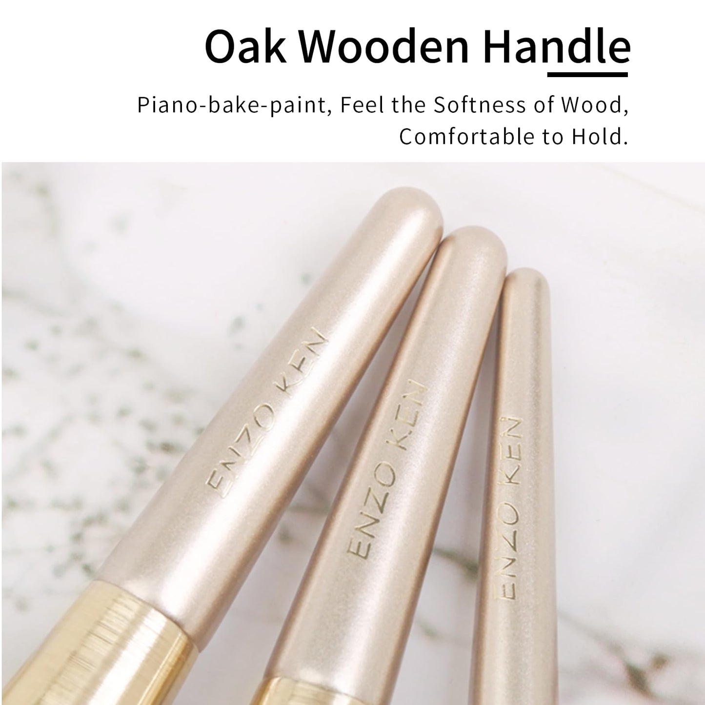 ENZO KEN Natural Hair Makeup Brush Set Professional, Fox Hair Makeup Brushes Set with Case, Gold Cosmetic Brushes Makeup Set, Natural Makeup Brushes, Natural Hair Make up Brushes Set Professional.