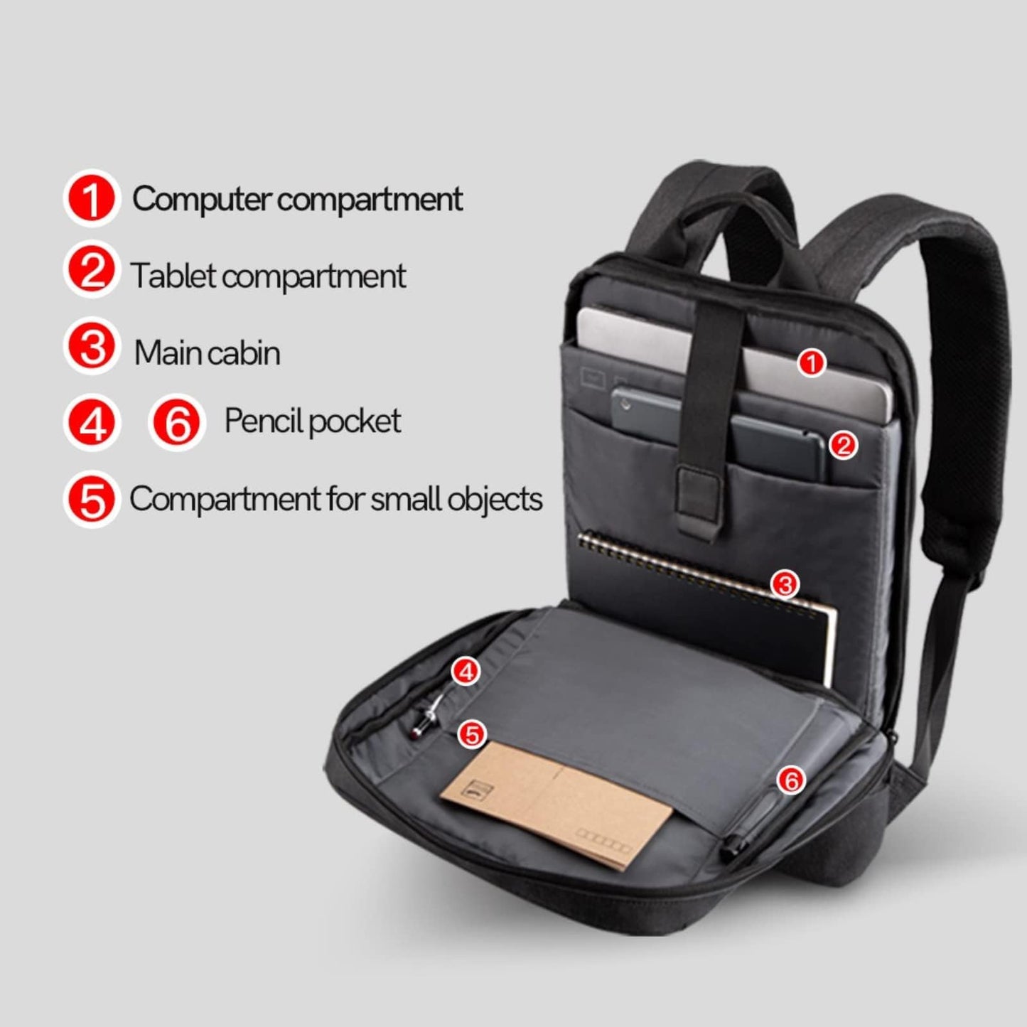 KINGSONS 15.6'' Laptop Bag Travel Backpack with USB Charging Port and Waterproof Design Unisex for Business and Casual Use